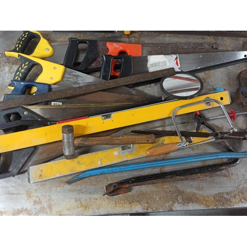 81 - A Selection Of Hand Tools, Mainly Saws, Record Bolt Croppers, Set Of Record Stilsons