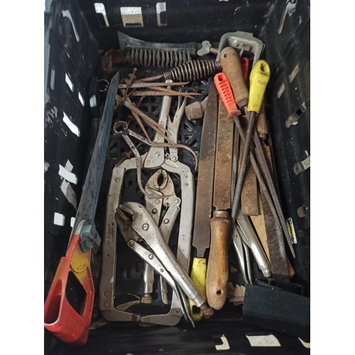 170 - A Crate Of Mixed Clamps & Other Mixed Hand Tools.