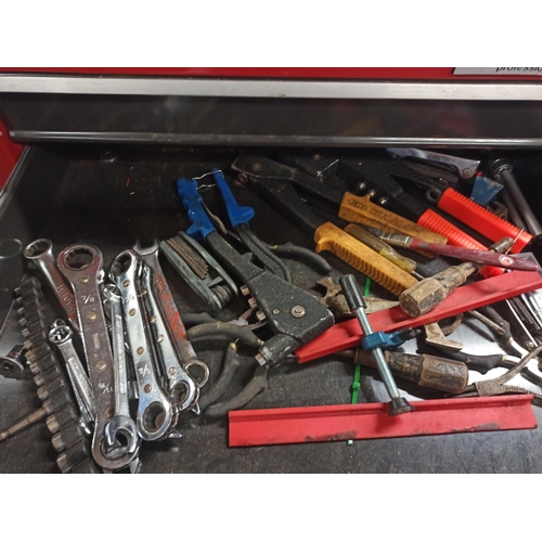 82 - Halfords Professional Tool Chest, On Castors, Including Contents. With Key.