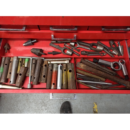 162 - Metal Tool Cabinet On Trolley With Contents & Keys.