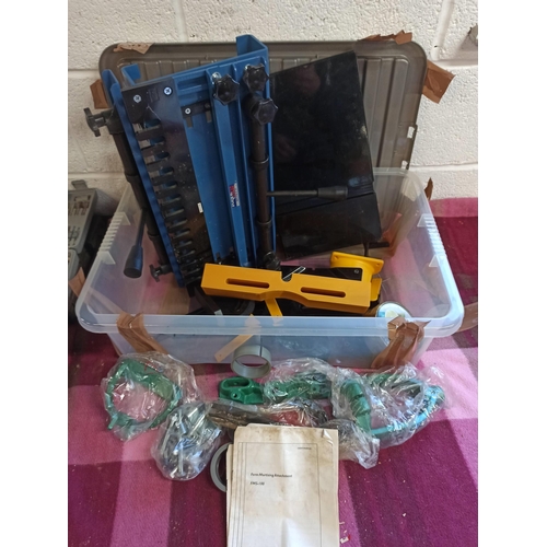 164 - A Screwfix Dove Tailing Machine & Ferm Mortising Attachments.