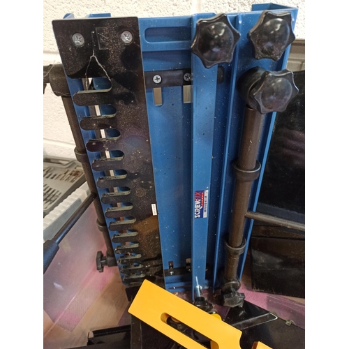 164 - A Screwfix Dove Tailing Machine & Ferm Mortising Attachments.