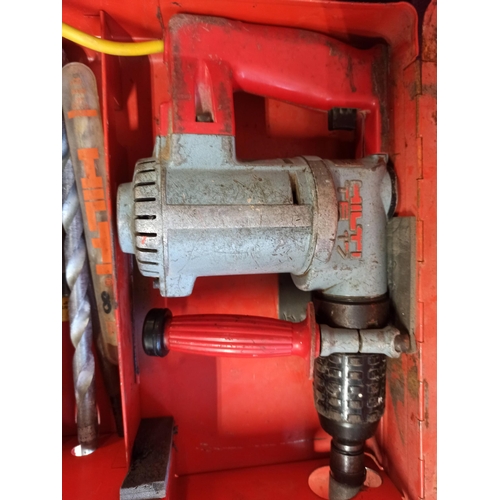 169 - A Hilti TE17 Drill 110v With Assorted Bits In Case.