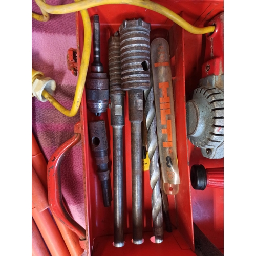 169 - A Hilti TE17 Drill 110v With Assorted Bits In Case.