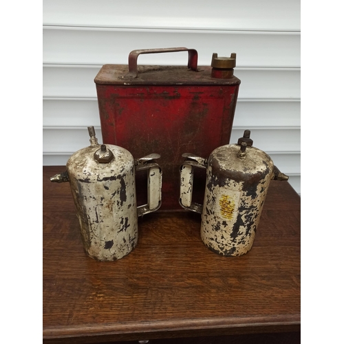 62 - A Vintage Petrol Can & 2 x Spray Guns.