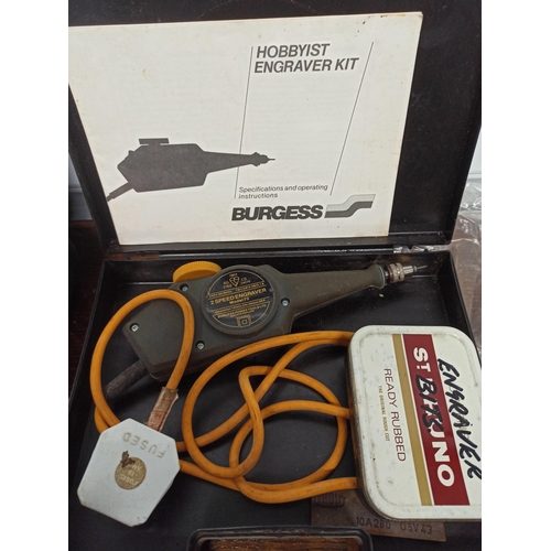 74 - Burgess Hobby1st Engraver, In carry Case, With Instructions & Tek Mate. Refringent Leak Detector.