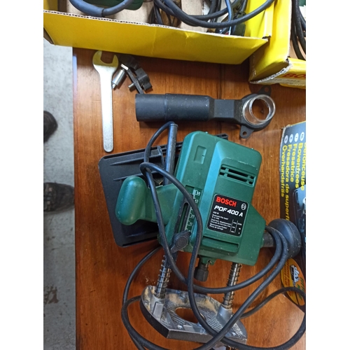 192 - Bosch POF 400A Router, Bosch PSS23 Sander, & Bosch PHG530-2 Hot Air Gun.