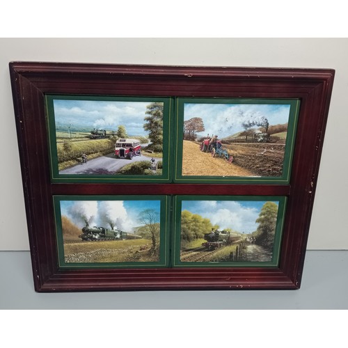 329N - A Set Of 4 x Framed Ltd Edition Tiles 