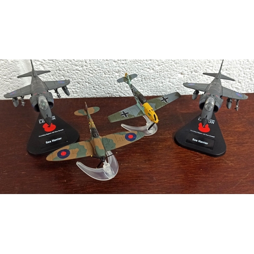 1115 - 4 x Model Aircraft, Including 2 Sea Harriers & More