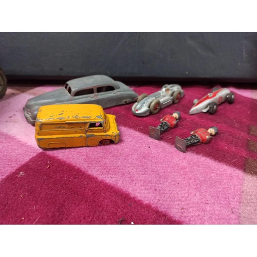 1091 - Dinky Speed Of The Wind, Formula 1 Car, Bedford Van, Tootsie Toy Cadillac, 7 2 Soldiers.