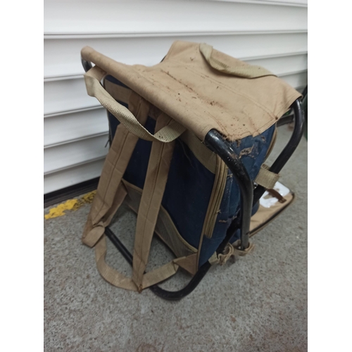 107B - A Picnic Hamper Rucksack With Folding Stool.