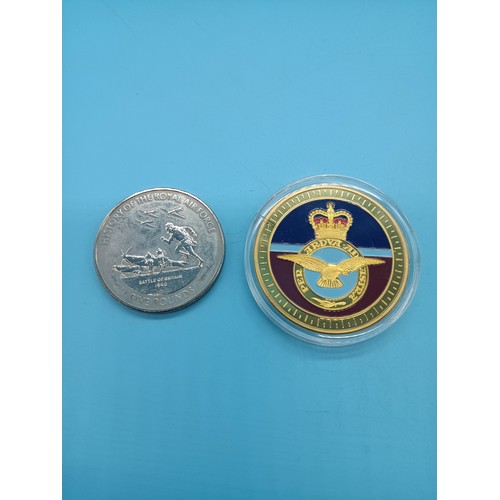 608 - A Royal Air Force Medallion 100th Anniversary and 2008 £5 Coin