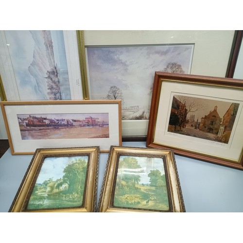 330D - An Assortment of 6 x Pictures and Prints - Martock etc.