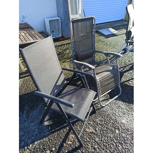 16 - Folding Sunlounger / Recliner and a Folding Chair