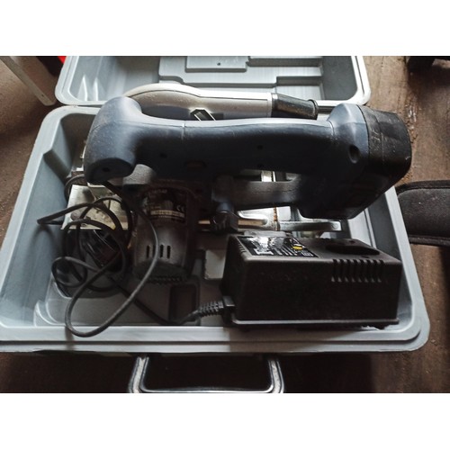 118 - A Ferm 18v Circular Saw, With Battery & Charger, In Case.