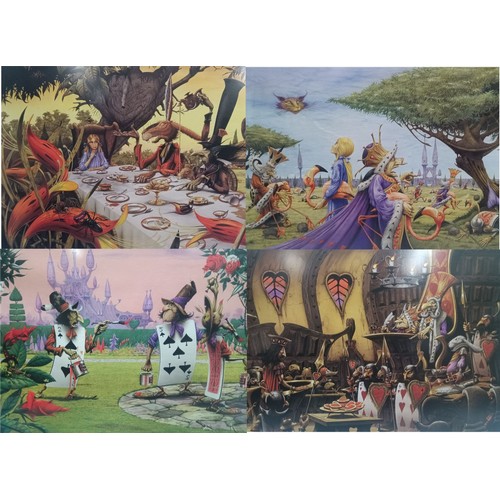 330R - Four Rodney Matthews Alice in Wonderland Limited to 750 Giclee Prints Signed by Rodney Matthews. Fra... 