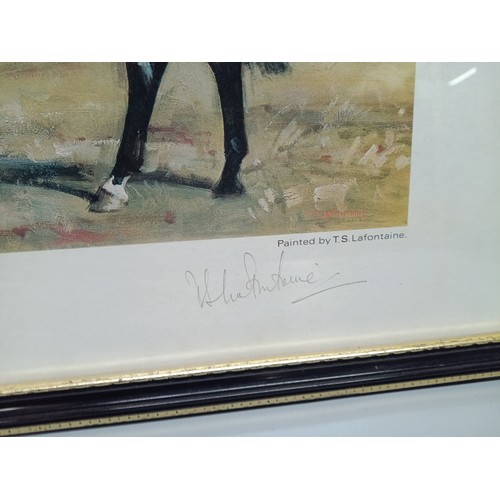 329M - A Limited Edition Hunting Print of Tim Langley of the Berkely Hunt Signed by the artist and subject