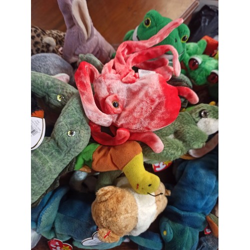 1108 - A Large Box Of Mixed TY Beanie Babies Soft Toys.