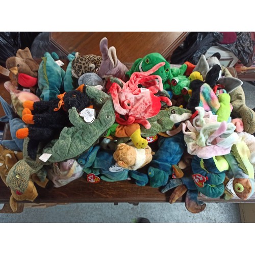 1108 - A Large Box Of Mixed TY Beanie Babies Soft Toys.