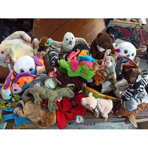 1108 - A Large Box Of Mixed TY Beanie Babies Soft Toys.