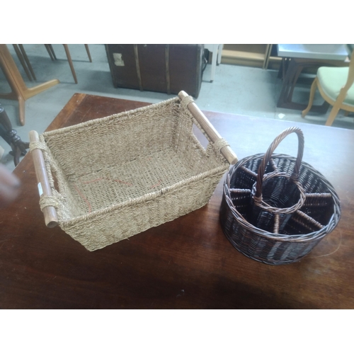 107K - Rattan Basket and Cutlery Basket