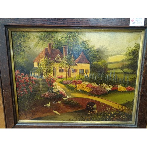 331Y - An Oil on Board of a Country Cottage