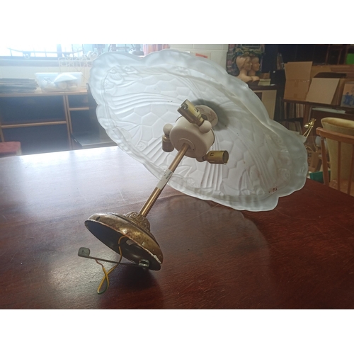 209 - Brass and Frosted Glass Light Fitting