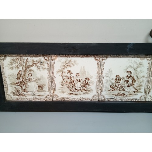 275 - A Framed Set of 6 x Antique Porcelain Tiles