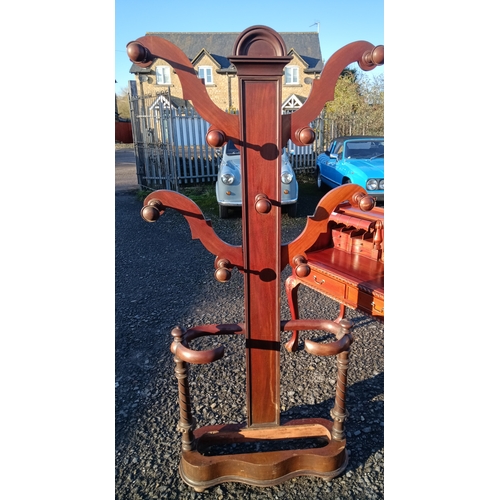 633 - An Antique Mahogany Victorian Tree Form Hall Stand