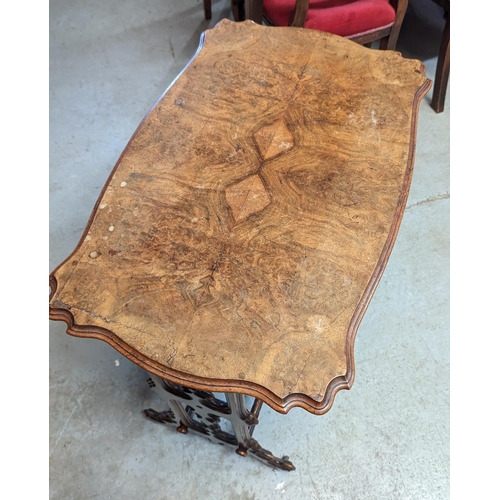 624 - A Victorian Burr Walnut Side Table 74 x 74 x 48cm