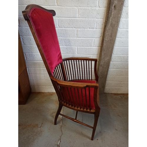 635 - An Antique Edwardian High Backed Armchair 120cm Tall