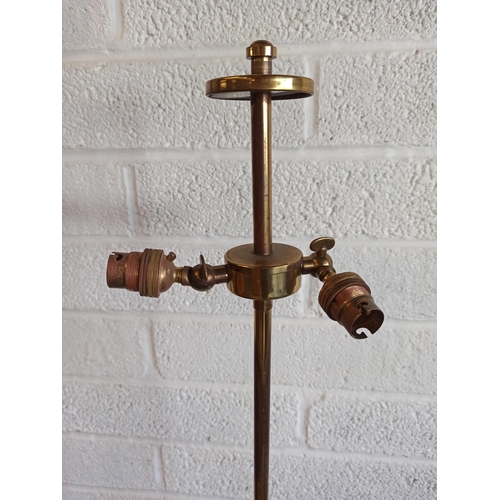 184 - An Antique Brass Standard Lamp 160cm Tall