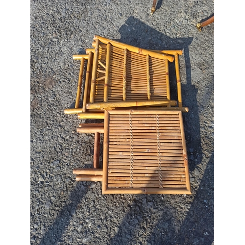 678 - Antique Bamboo Table and Folding Chair