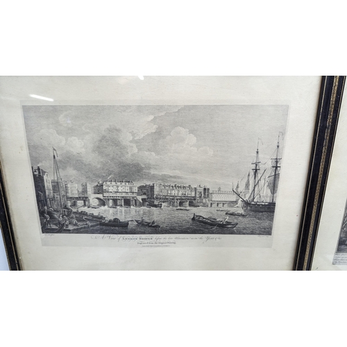 294 - 8 x Framed Engravings of 18th Century London 42 x 32cm in Frame