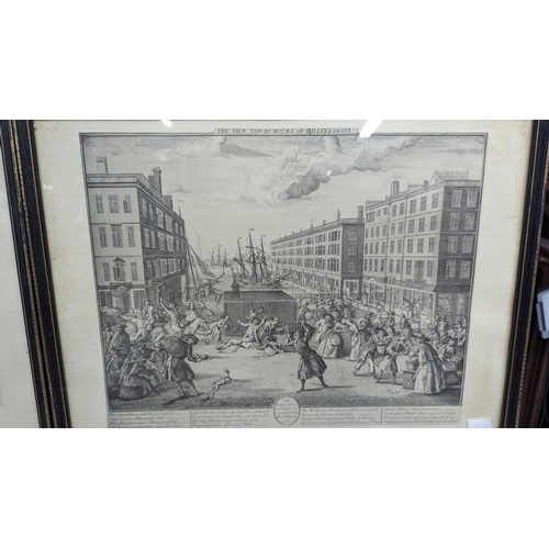 294 - 8 x Framed Engravings of 18th Century London 42 x 32cm in Frame