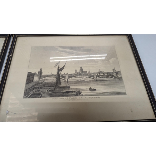 294 - 8 x Framed Engravings of 18th Century London 42 x 32cm in Frame