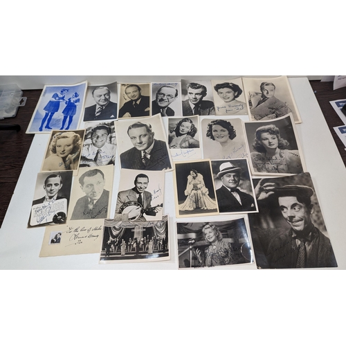 528 - A Collection of Autographed Vintage Photographs - Stanley Holloway, Dirk Bogarde, Joan Rice, Bob Hop... 