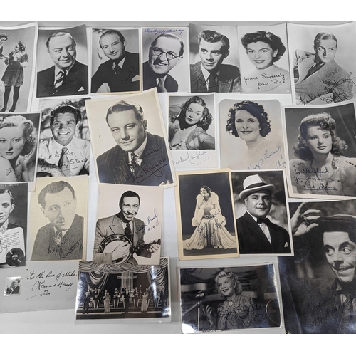 528 - A Collection of Autographed Vintage Photographs - Stanley Holloway, Dirk Bogarde, Joan Rice, Bob Hop... 