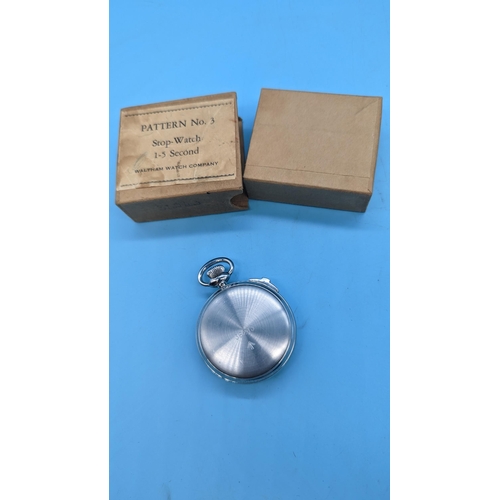 570 - A Waltham no.3 Pattern Stop Watch with Ordinance Mark on Back of Case