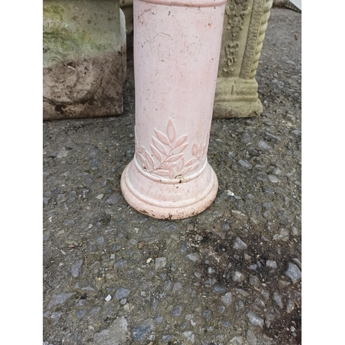 19 - Pink Bird Bath 50cm H x 38cm Diameter