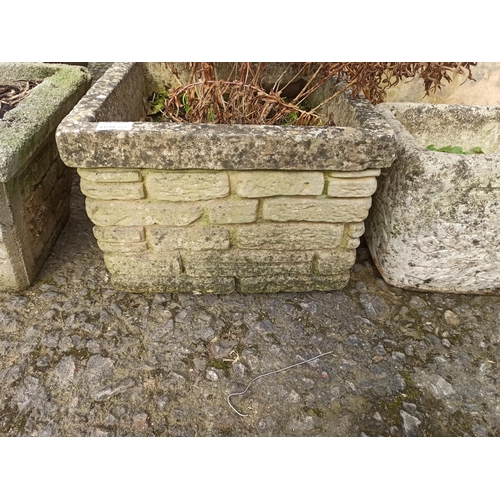 21 - 3 x Concrete Planters ( Troughs x 2 and 1 x Square)