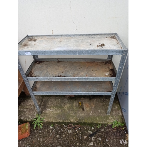 97 - Aluminium Pot Stand with 3 Adjustable Shelves 77cm L x 30cm W x 76cm H