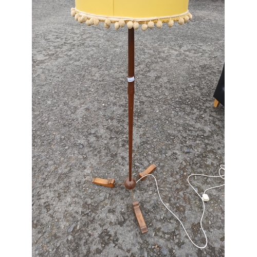 642 - Mid Century Design  Standard Lamp & Shade With Unusual Base.