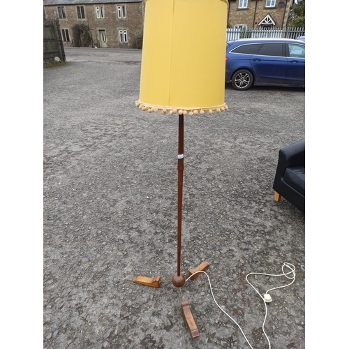 642 - Mid Century Design  Standard Lamp & Shade With Unusual Base.