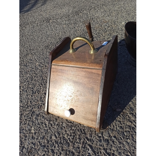 774 - Fire Box with Brass Handle and Helmet Scuttle