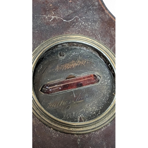 698 - A Mahogany Wheel Barometer 1 Metre