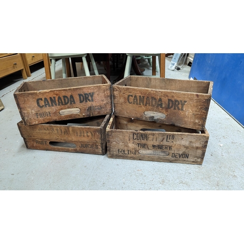 380B - 4 x Vintage Wooden Canada Dry Crates