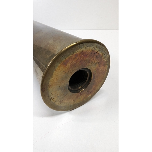 351 - An Inert WWI 18lb Artillery Shell Dated 1914 Measuring 56cm.