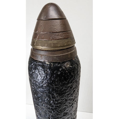 351 - An Inert WWI 18lb Artillery Shell Dated 1914 Measuring 56cm.