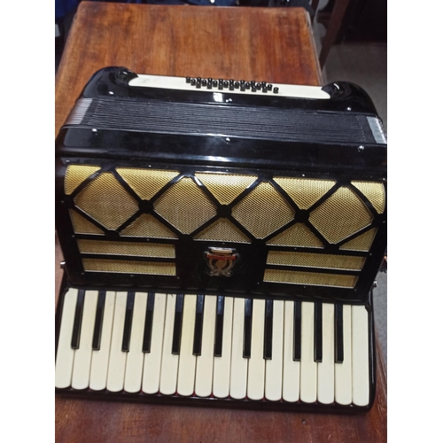 218 - Parrot Accordion In Hard Case. No Visible Damage To Accordion. Inside Of Case Has Wear.